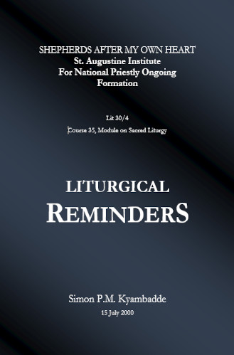 Cover of Liturgical Reminders